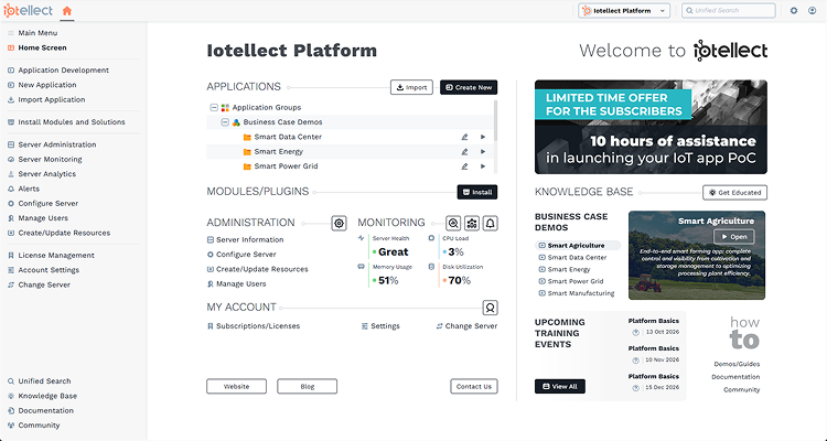 Iotellect Platform Dashboard